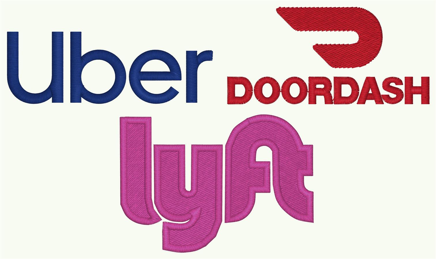 UBER LYFT DOORDASH Embroidery (image for) UBER LYFT DOORDASH Embroidery